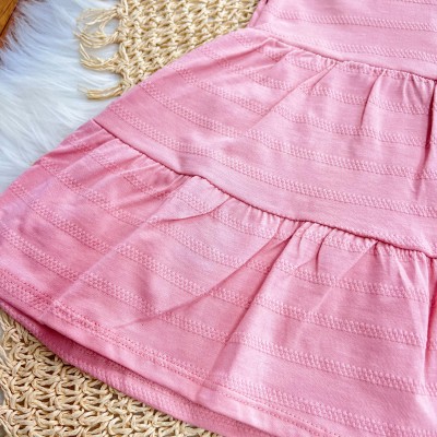Vestido com Manga de Babadinho - Rosa